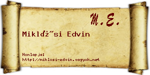 Miklósi Edvin névjegykártya